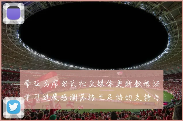 蒂亚戈席尔瓦社交媒体更新教练证学习进展感谢苏格兰足协的支持与帮助